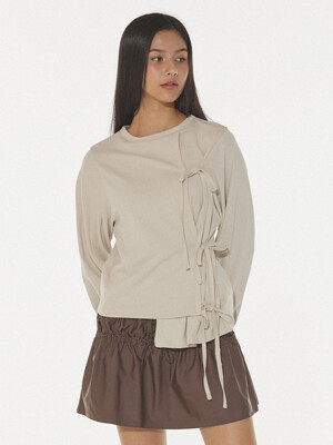 VIOLA RIBBON WRAP T - BEIGE