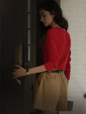 Modal basic slim t-shirt_Red