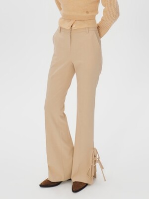 Ribbon Tie Bootcut Pants, Wax Yellow