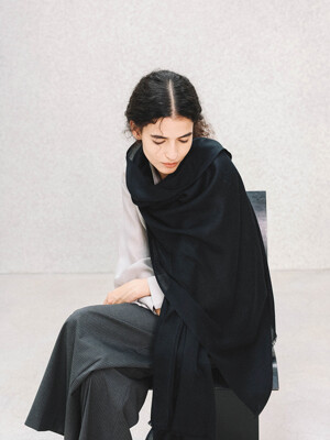 Cashmere pashmina muffler_Black