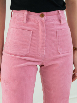 corduroy bootcut pants_pink