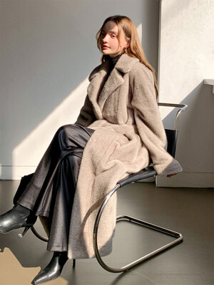 Fluffy Fake Mink Fur Long Coat (2colors) VCOAT_027
