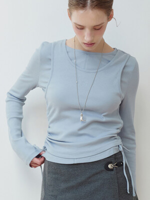 RIBBED DETAIL TOP & SLEEVELESS SET LBL