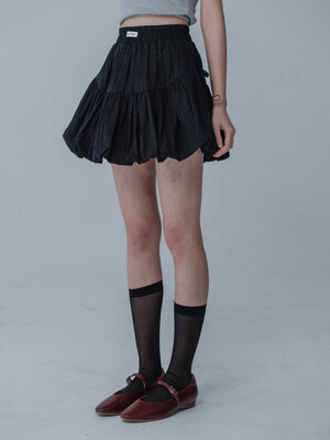 [단독]BALLOON RIBBON BANDING SKIRT PANTS_BLACK