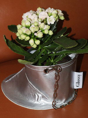 Silver boots pot cover