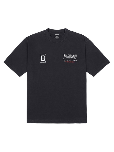 BLACKBLONDのBBD Shadow Smile Ripped Pigment T-Shirt 全2色 블랙블론드]BBD Shadow Smile Ripped Pigment T-Shirt (Vintage