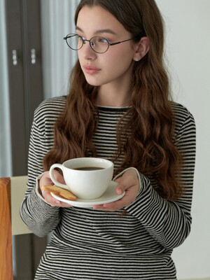 Glee linen stripe knit (black)