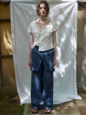 Via Kate pocket blouse_Ivory