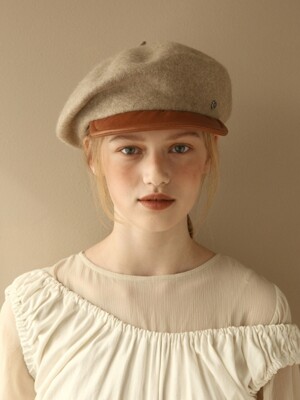 Duck beret -Oatmeal/Lambskin Camel