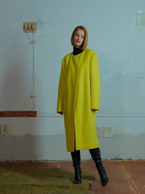 Nocollar open coat 001 Yellow