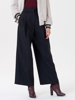 WOVEN WIDE PANTS BLACK