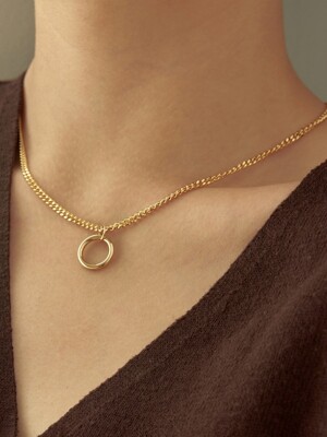 one point ring necklace-gold