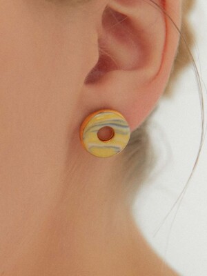 2021 Pantone Doughnut Marbling earring (YG)