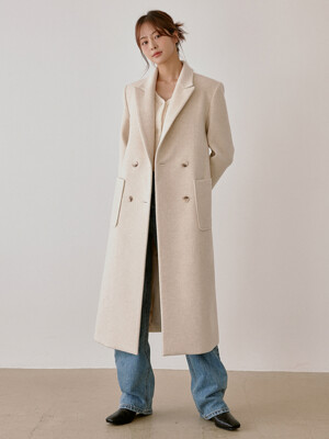 Standard cashmere double long coat (2color)
