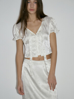 JACQUARD CROP BLOUSE