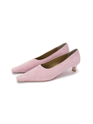 POINTED KITTEN HEELS_pink suede