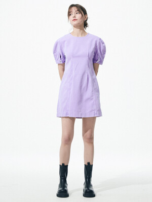 Denim Mini Dress [Purple]