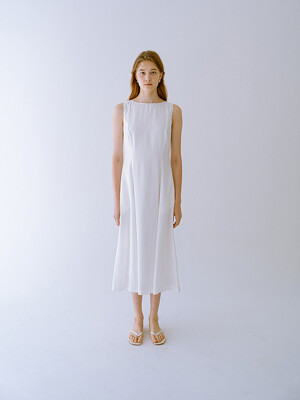 Flare Sleeveless Dress_Off White