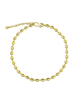 Gold small pignose chain necklace