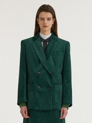Corduroy Double-breasted Jacket_Green