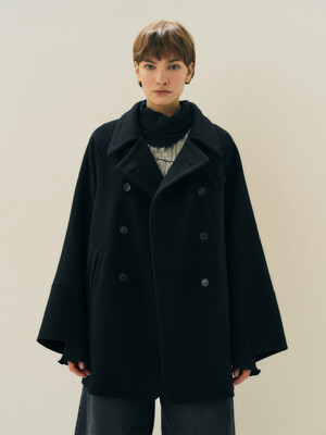Handmade Loose Peacoat, Black