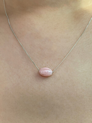쌀알 핑크오팔 목걸이 (Rice Pink Opal Necklace)