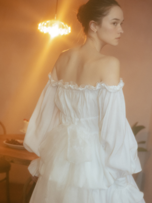 OFF SHOULDER POPLIN BLOUSE_TT3S105IV