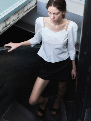 Paper Strap Blouse_White