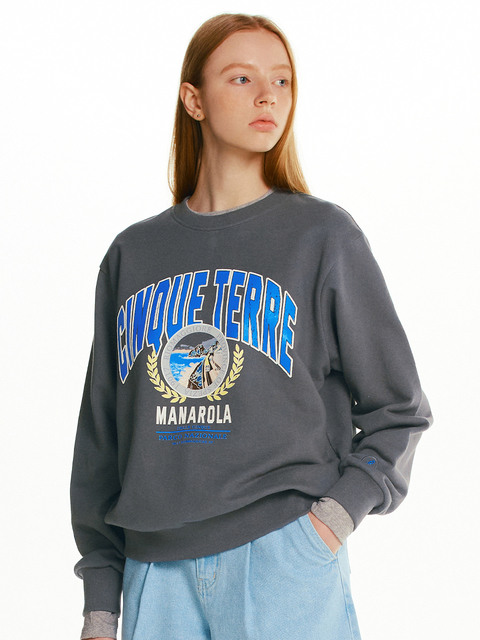 티셔츠 - 앤유 (AND YOU) - CINQUE TERRE City artwork sweatshirt (Charcoal)