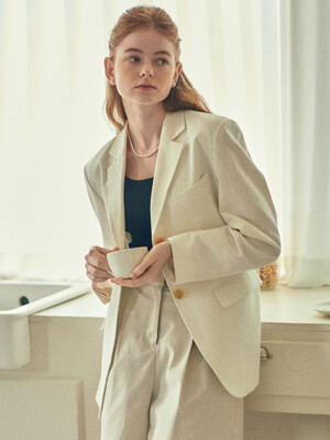 Linen Single Tailored Jacket_White