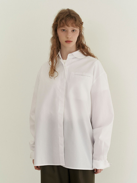 블라우스,셔츠 - 이슈넘버 (ISSUE NUMBER) - 2.16 Stripe boyfit shirt (White)