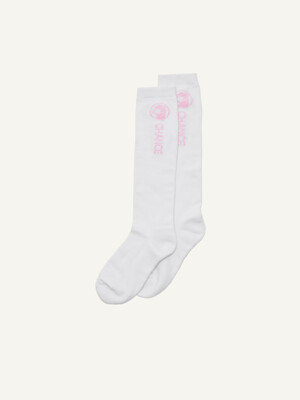 WHITE BONNE CHANCE MICCA KNEE SOCKS