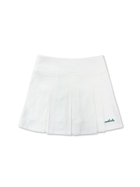 골프 - 몽버디골프 (MonBirdie Golf) - SOFT TOUCH WARM PLEATS 소프트기모 자수 플리츠 스커트_WHITE