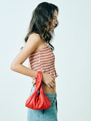 Lamb Skin Mini Hobo_CHERRY (KISSES SHAPE)