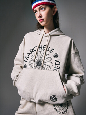 HOODY MARCHE EMBLEM_OATMEAL BLACK