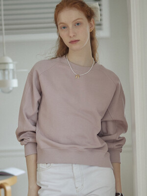 Rib Block Crop Sweatshirt - Indi Pink