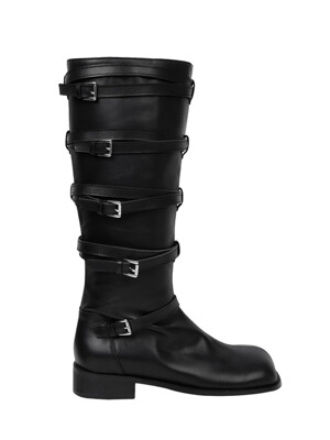 BUCKLE WIND BOOTS / BLACK