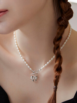 Beatrice Fresh water pearl Two-way RB 925 Silver Necklace