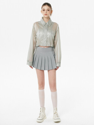 Glowy Pleats Mini Skirt_3color
