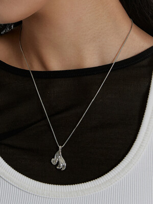 DOUBLE MATIERE NECKLACE_SILVER
