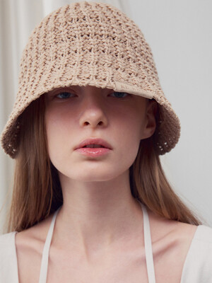 BRAIDED BUCKET HAT BEIGE