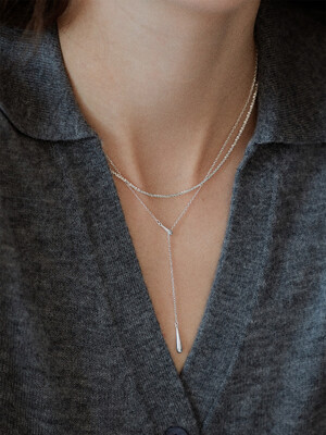 [Silver 925] Double Drop Necklace