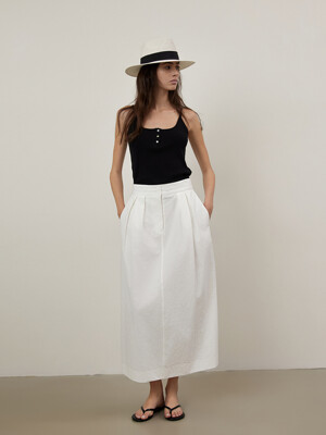 Fresh Cotton Volume Two-Tuck Long Skirt