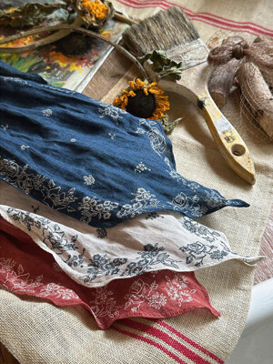 Fille linen scarf - 3colors 피이르 린넨 스카프