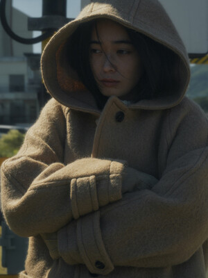 ALPACA HOOD LONG COAT_BEIGE