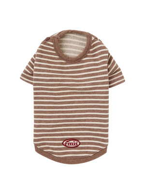[PET] BUTTON SWEAT TEE-BROWN