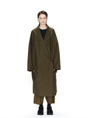 GDeL_RECYCLED NYLON OVERSIZED COAT_KHAKI