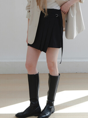 comos 1359 wrap belted mini skirt (black)