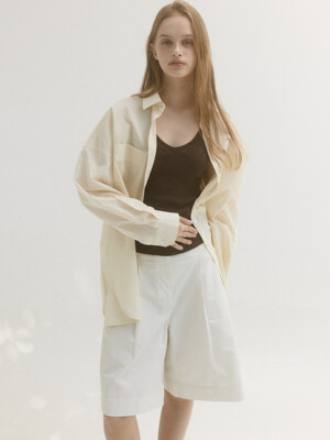 Light cotton summer oversized shirts (cream)