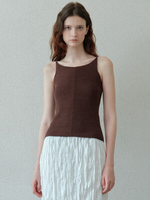 cotton bustier knit top (brown)